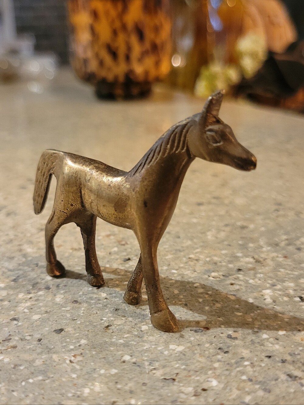 Vintage Brass Horse Figurine Approx 2". Small Home Equine Accent GUC